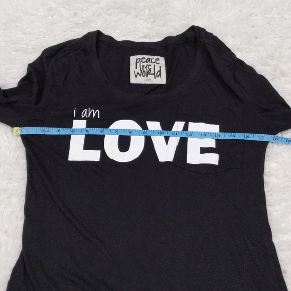 Peace Love World I am Love Graphic Tee Black S - Picture 7 of 8
